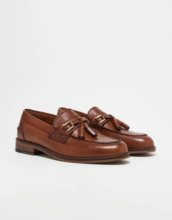 ASOS DESIGN tassel loafers in tan leather - Image 2