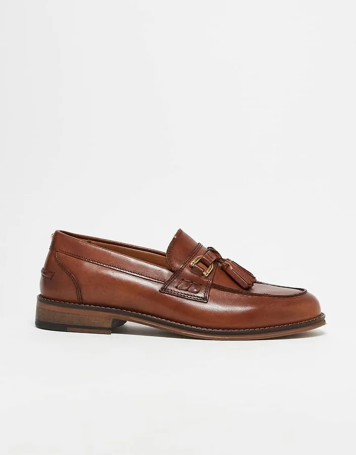 ASOS DESIGN tassel loafers in tan leather - Image 3
