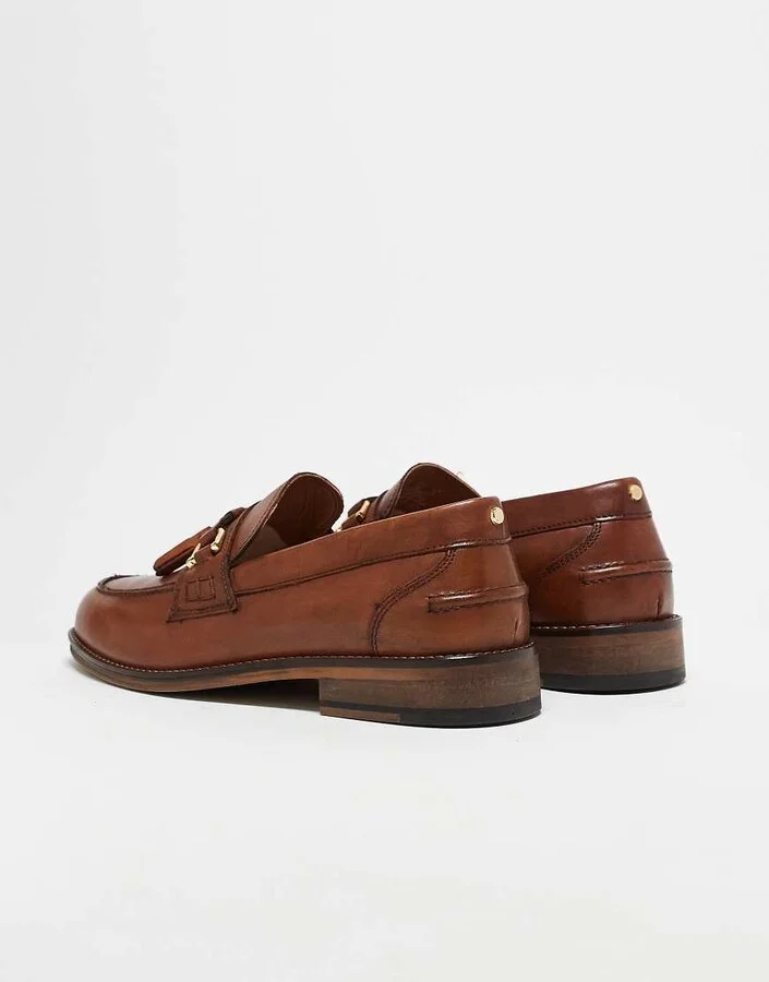 ASOS DESIGN tassel loafers in tan leather - Image 4