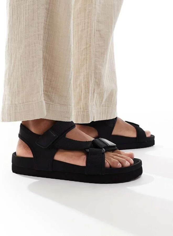 ASOS DESIGN tech sandals in black