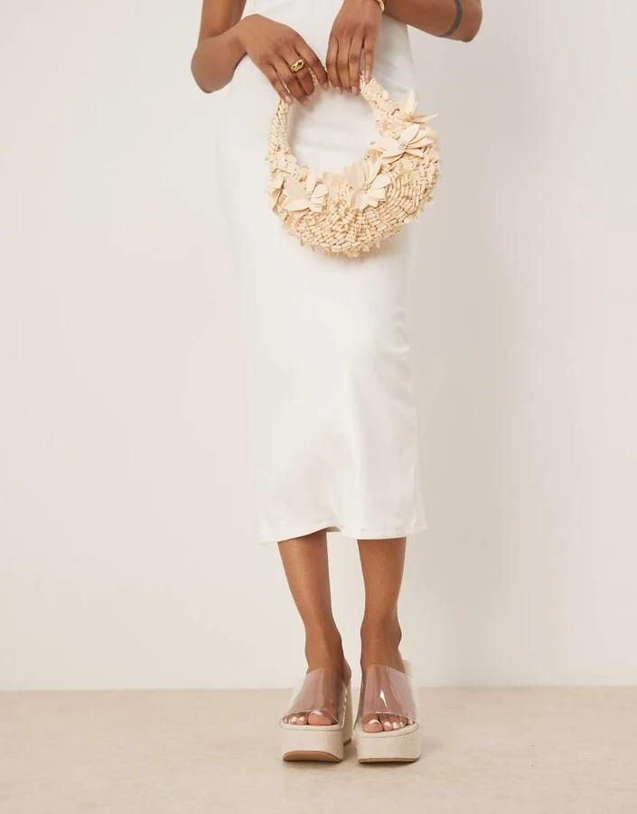 ASOS DESIGN Tess mule wedges in clear - Image 2