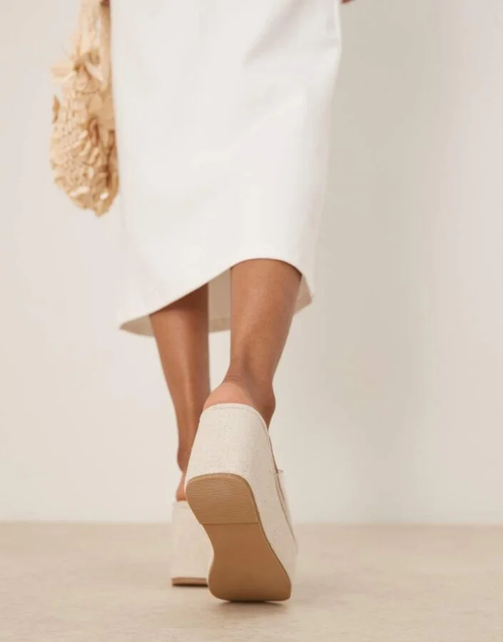 ASOS DESIGN Tess mule wedges in clear - Image 4
