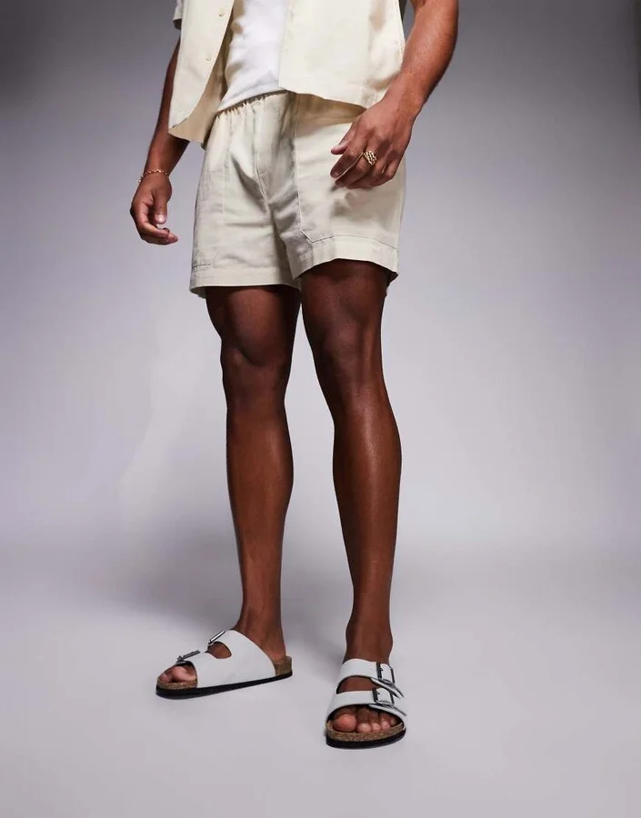 ASOS DESIGN two strap sandals in gray with cork sole - Image 2