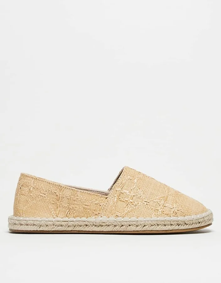 ASOS DESIGN weave espadrille in stone - Image 2