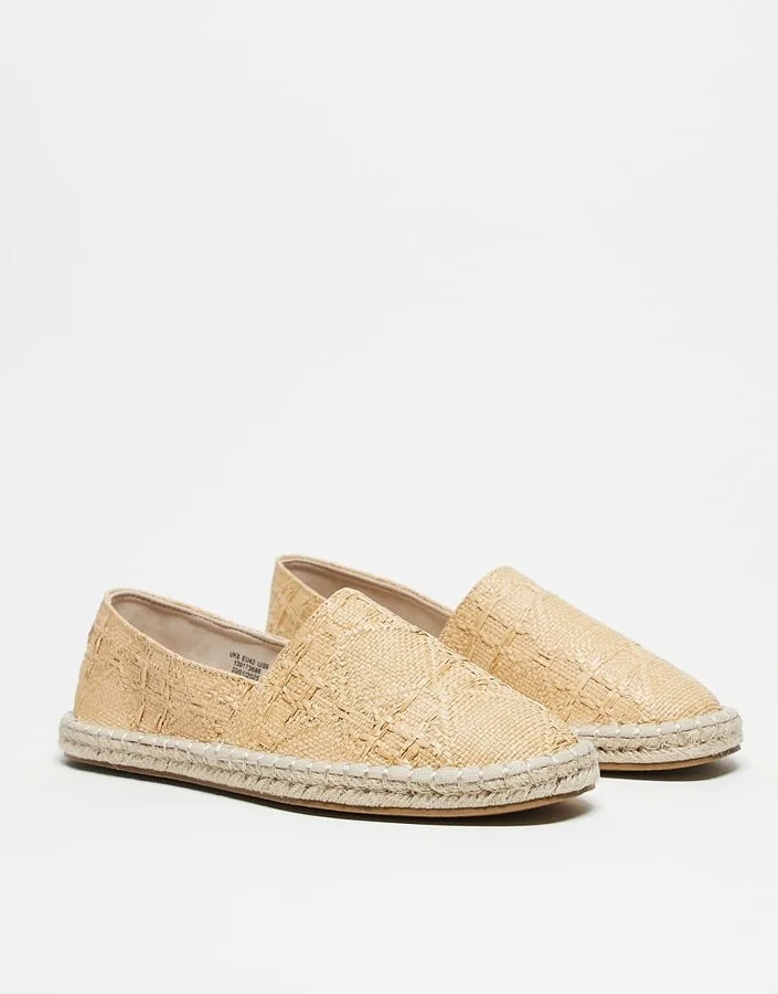 ASOS DESIGN weave espadrille in stone - Image 3