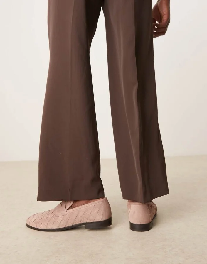 ASOS DESIGN weave loafers in pink suede - Image 3