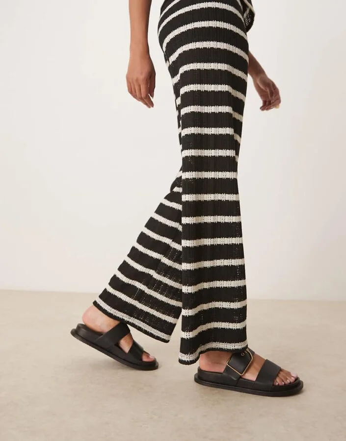 ASOS DESIGN Wide Fit Frozen double strap slider in black - Image 3