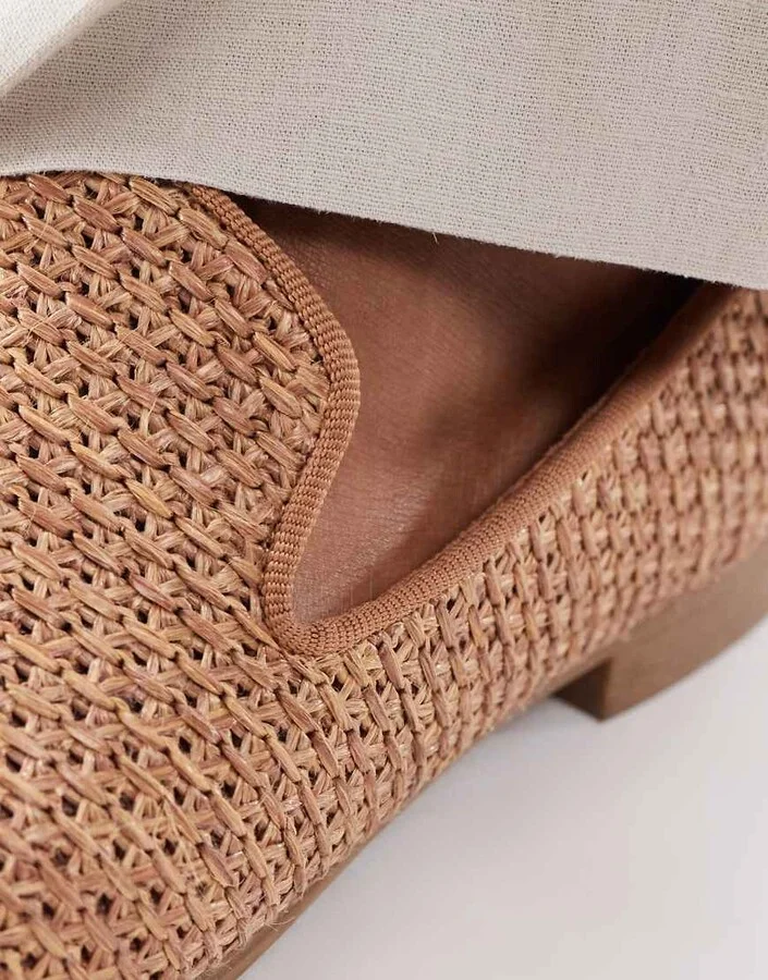ASOS DESIGN woven loafers in natural color - Image 2