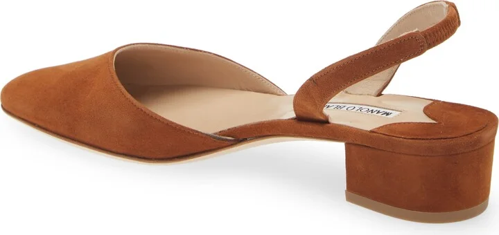 Aspro Block Heel Slingback Suede Pump - Image 8