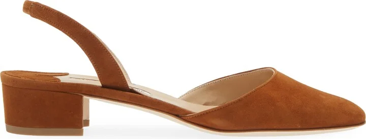 Aspro Block Heel Slingback Suede Pump - Image 9