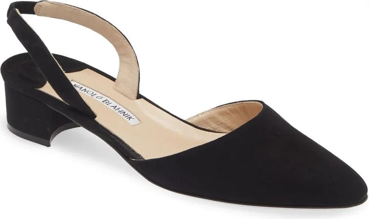 Aspro Block Heel Slingback Suede Pump