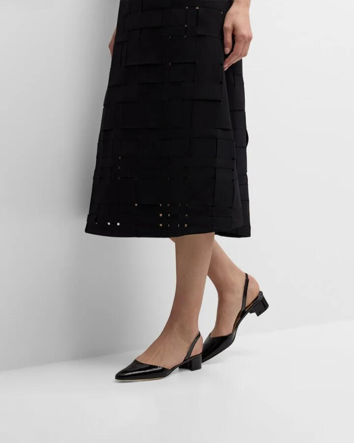 Aspro Leather Slingback Ballerina Pumps - Image 7