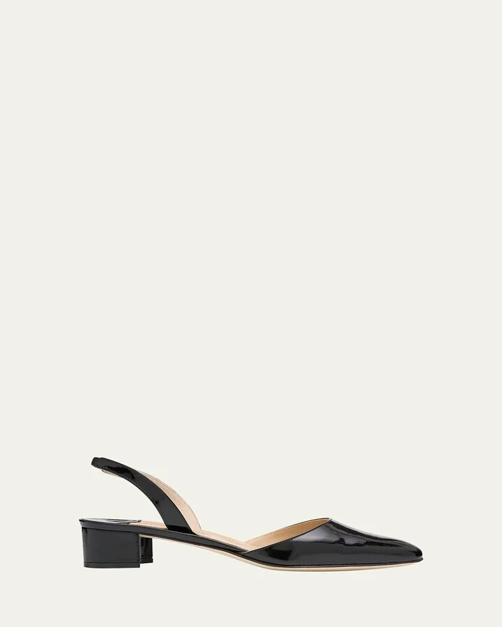 Aspro Leather Slingback Ballerina Pumps