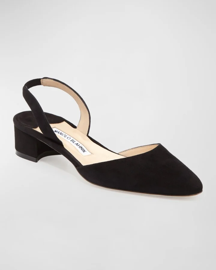 Aspro Suede Block-Heel Slingback Pump - Image 2