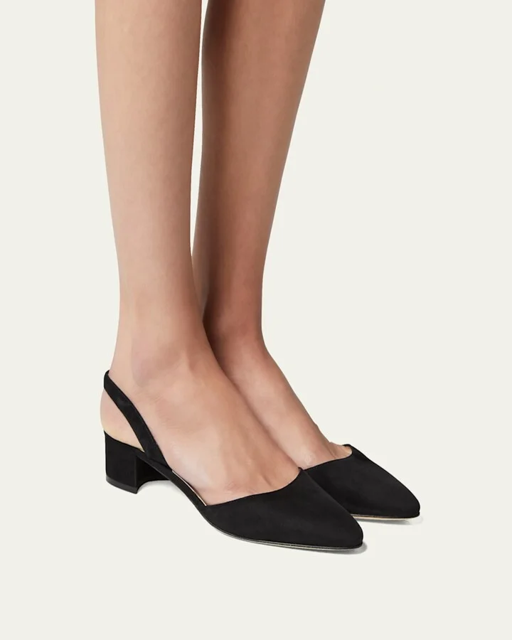 Aspro Suede Block-Heel Slingback Pump - Image 10