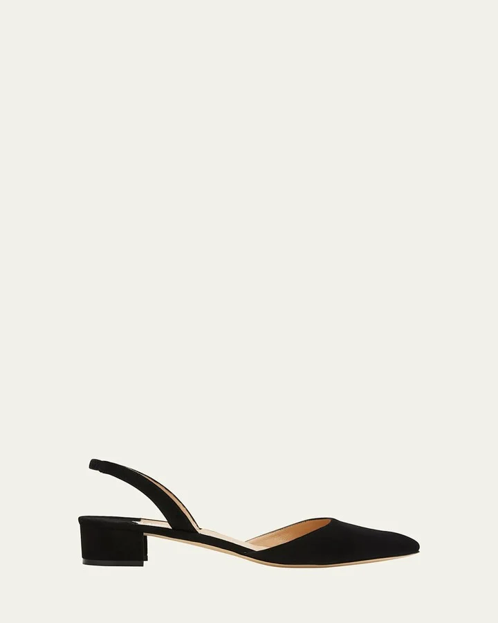 Aspro Suede Block-Heel Slingback Pump