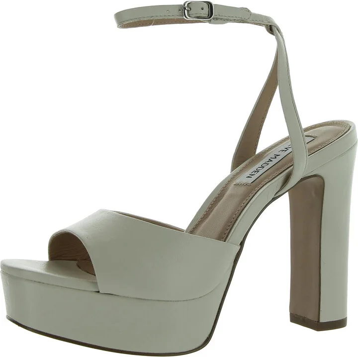 ASSURED Womens Leather Ankle strap Heels