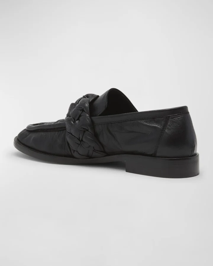 Astair Leather Braid Slip-On Loafers - Image 4