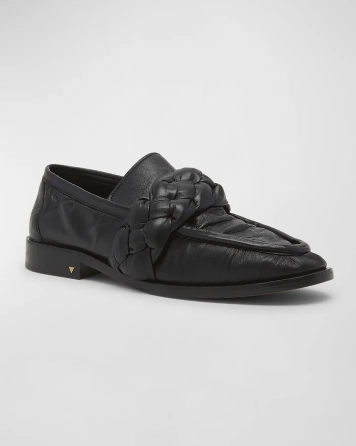 Astair Leather Braid Slip-On Loafers - Image 5