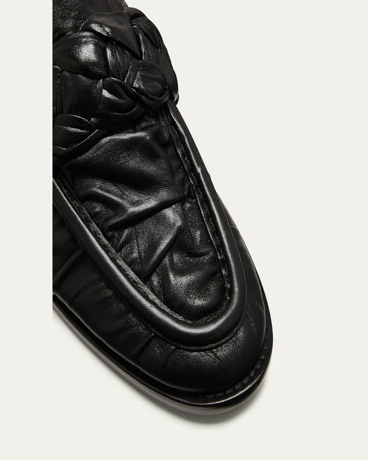 Astair Leather Braid Slip-On Loafers - Image 2