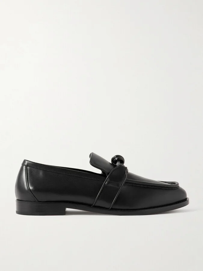 Astaire Knot-Detailed Leather Loafers