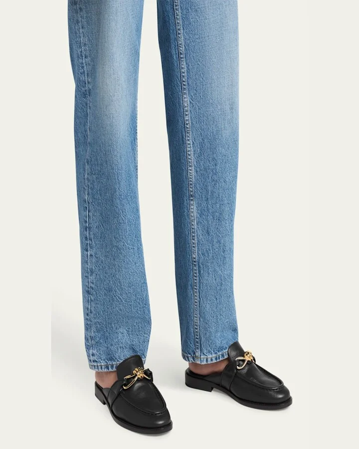 Astaire Knot Leather Loafer Mules - Image 5