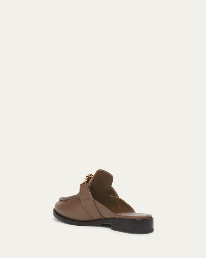 Astaire Knot Leather Loafer Mules - Image 10
