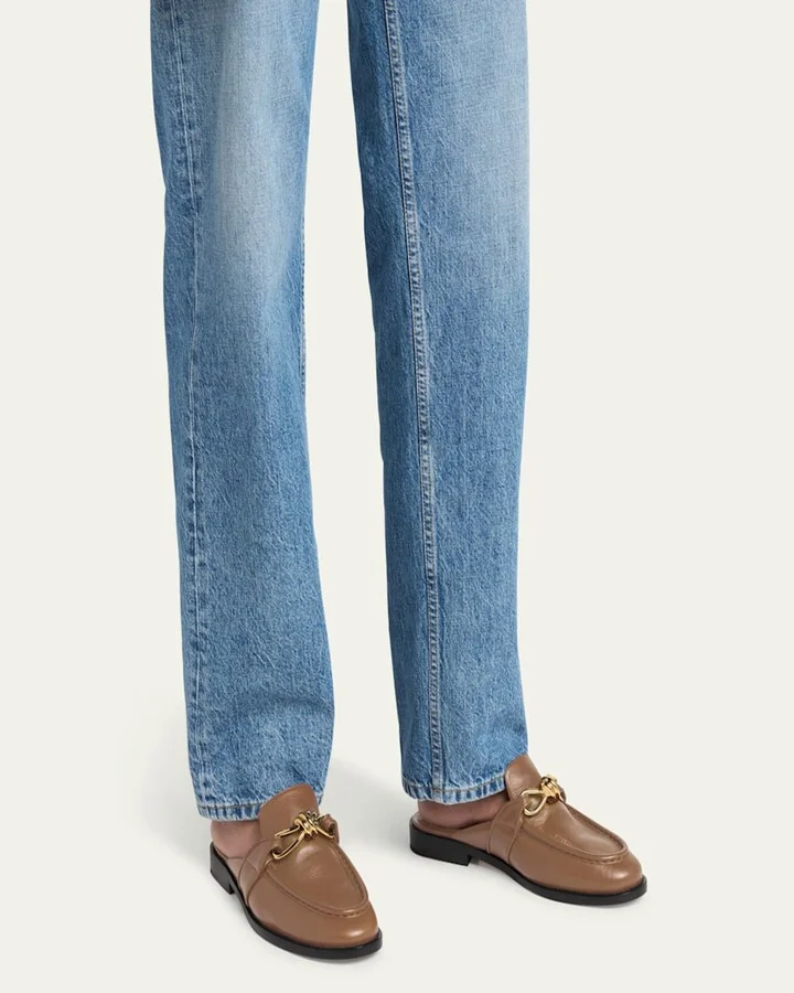 Astaire Knot Leather Loafer Mules - Image 11