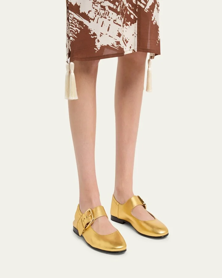 Astaire Leather Mary Jane Ballerina Flats - Image 4