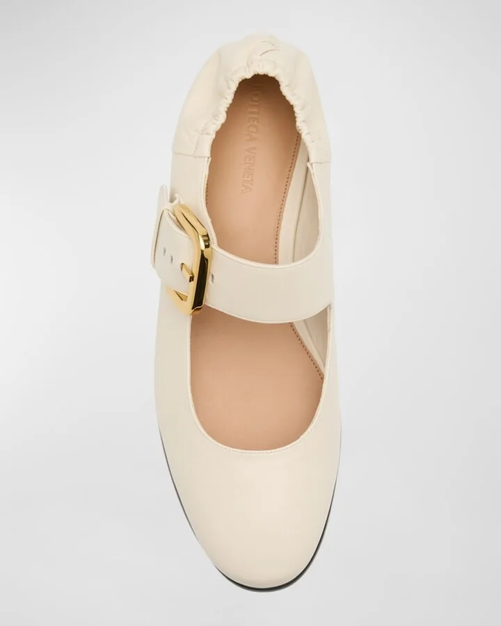 Astaire Leather Mary Jane Ballerina Flats - Image 3
