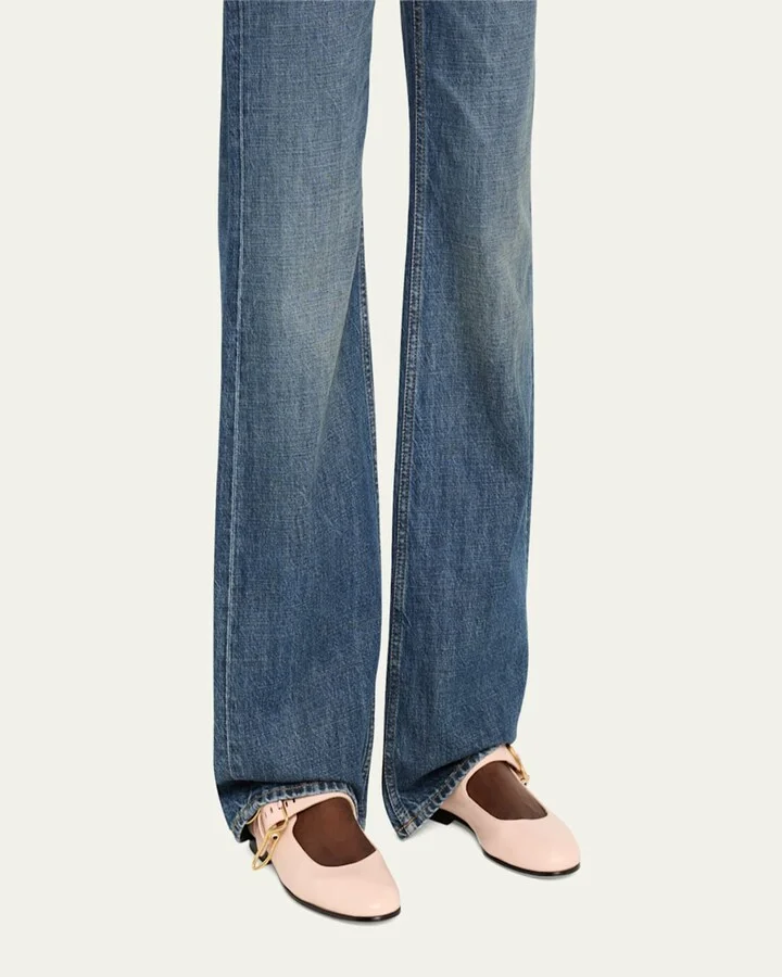 Astaire Leather Rabbit Mary Jane Ballerina Flats - Image 3
