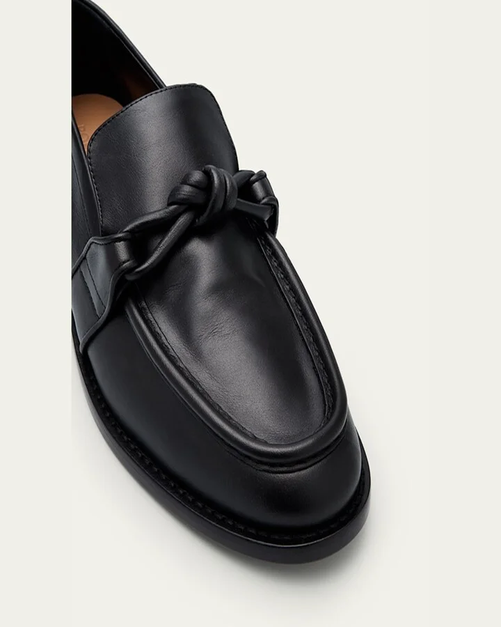 Astaire Metal Knot Leather Loafers - Image 4