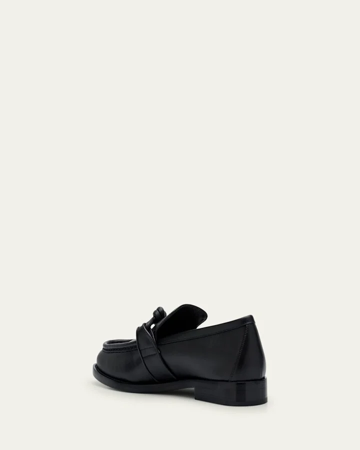 Astaire Metal Knot Leather Loafers - Image 6