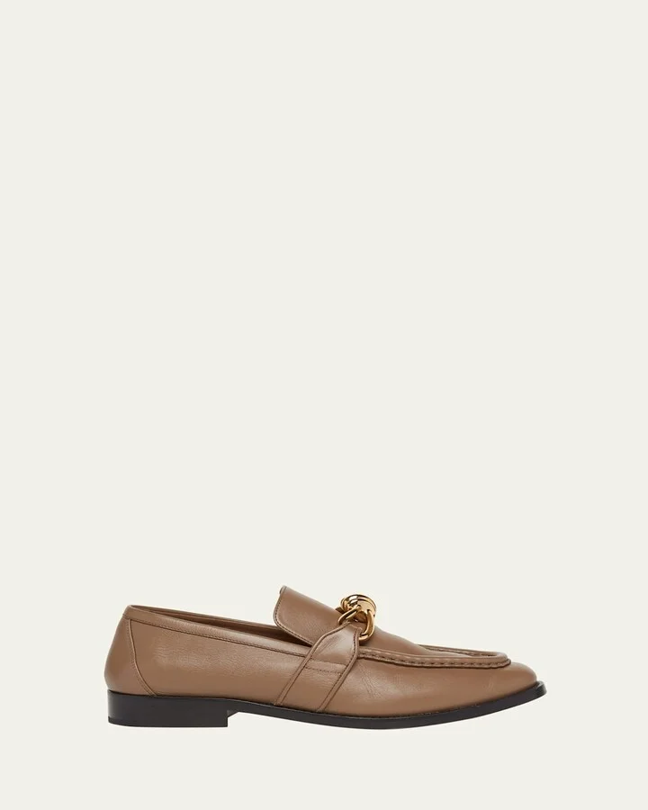Astaire Metal-Knot Leather Loafers