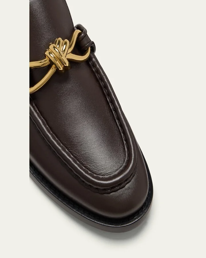 Astaire Metallic Knot Leather Loafers - Image 2