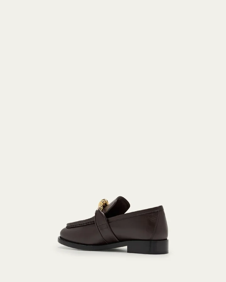 Astaire Metallic Knot Leather Loafers - Image 3