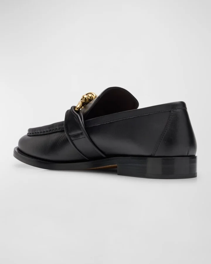 Astaire Metallic Knot Leather Loafers - Image 3