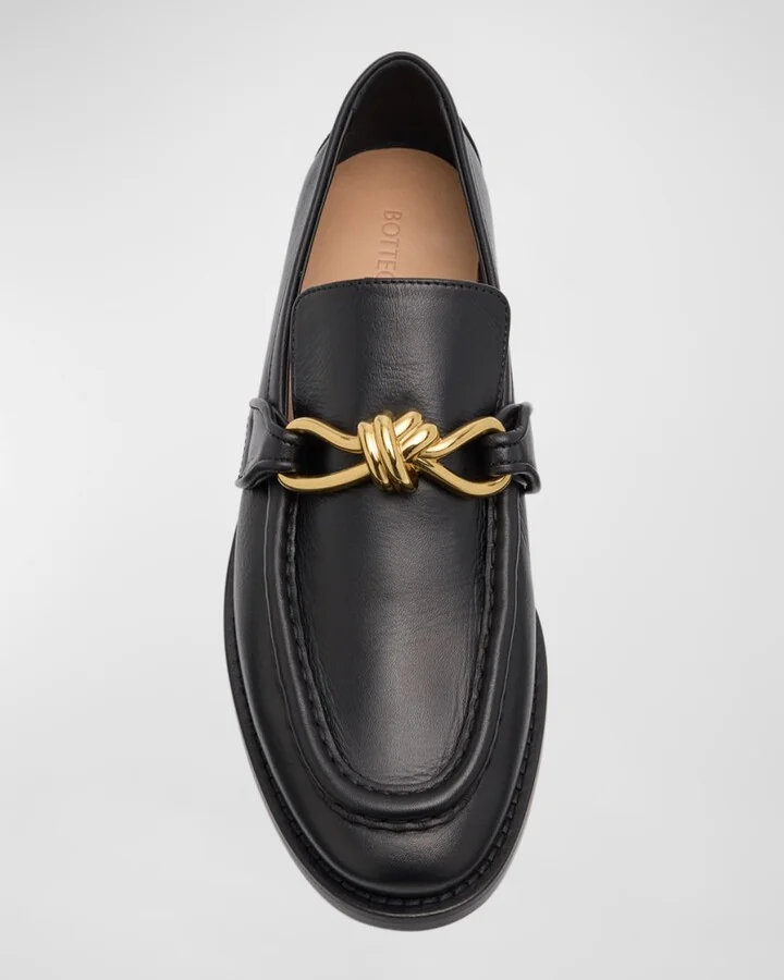 Astaire Metallic Knot Leather Loafers - Image 6
