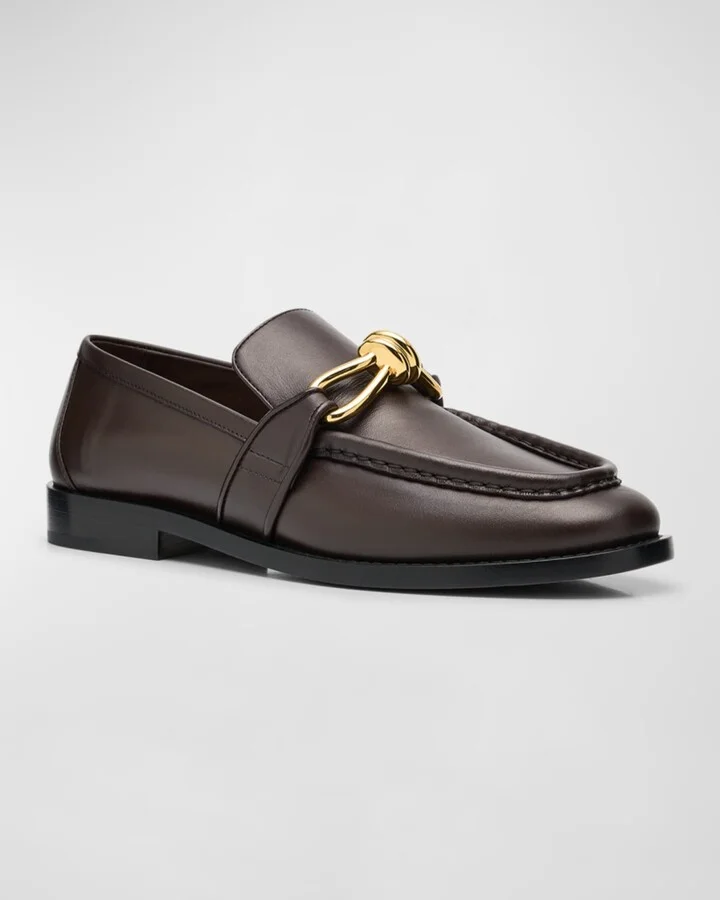 Astaire Metallic Knot Leather Loafers - Image 7