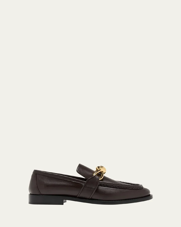 Astaire Metallic Knot Leather Loafers