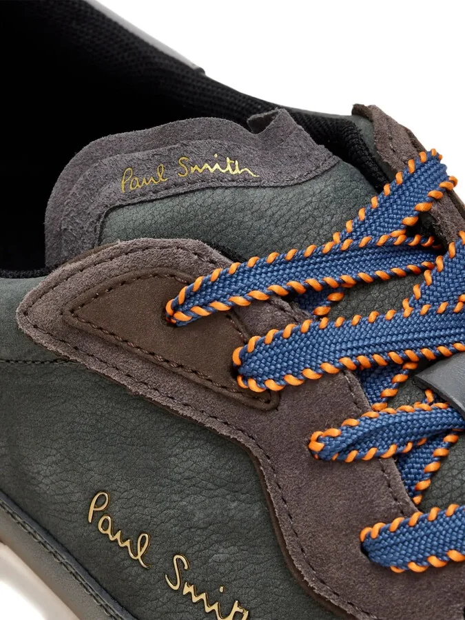 Aston striped-panel leather trainers - Image 3