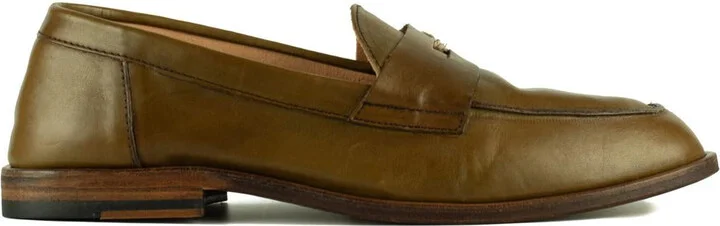 Astorflex Olive Green Dartflex Smooth Leather Moccasin