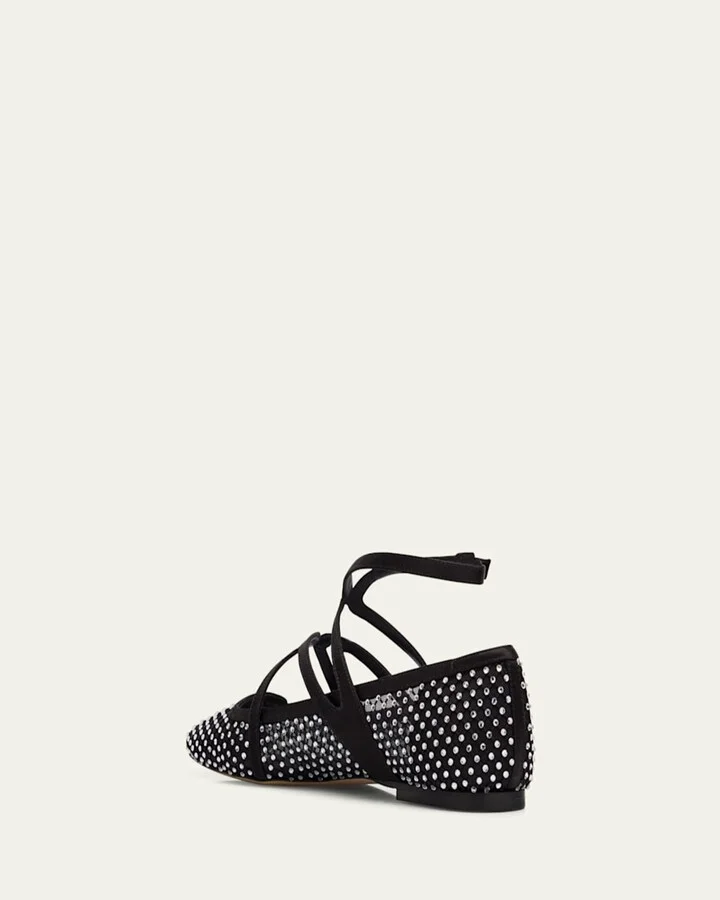 Astoria Crystal Mesh Caged Ballerina Flats - Image 8