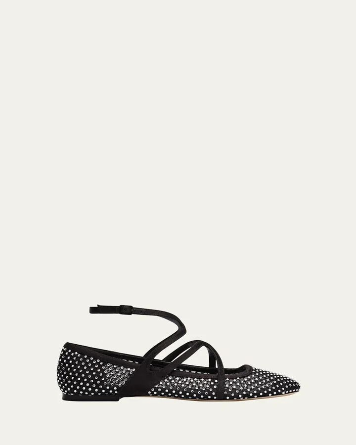 Astoria Crystal Mesh Caged Ballerina Flats