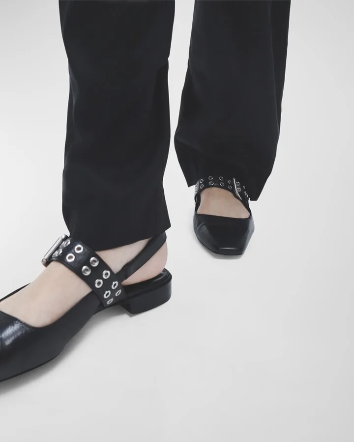 Astra Leather Buckle Slingback Ballerina Flats - Image 2