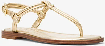 Astra Metallic Leather T-Strap Sandal