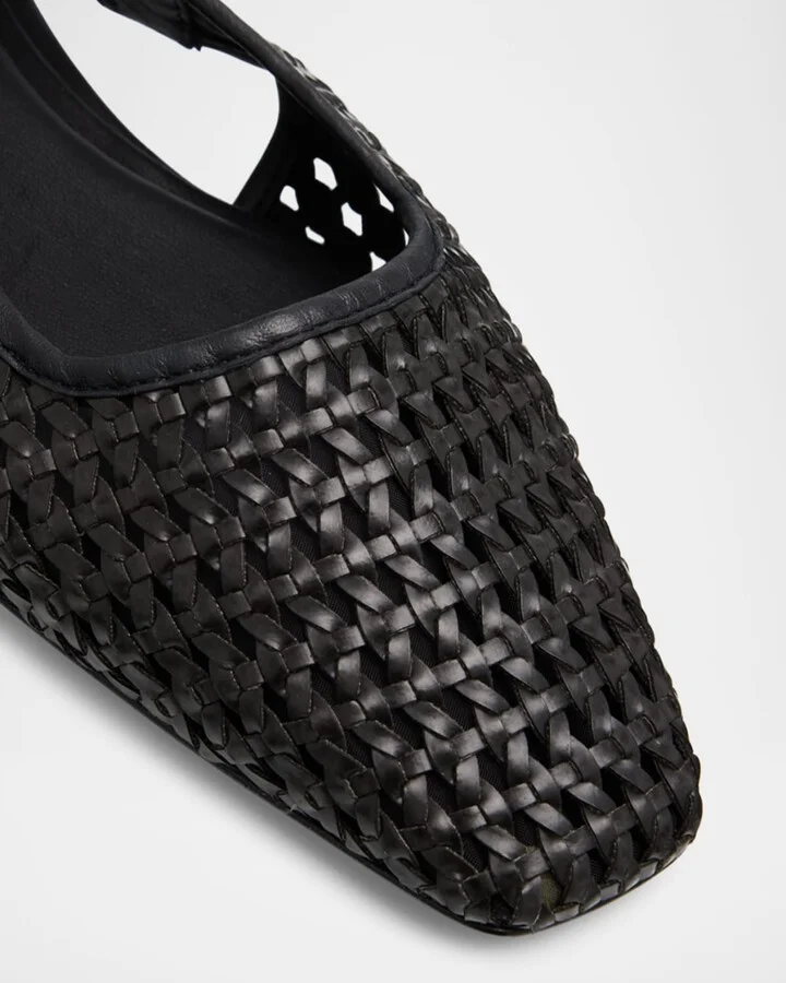 Astra Woven Buckle Slingback Ballerina Flats - Image 2