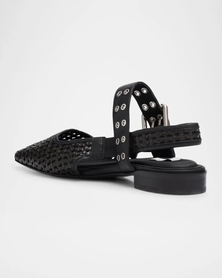 Astra Woven Buckle Slingback Ballerina Flats - Image 3