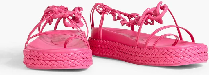 Astrid chain-embellished leather platform sandals - Image 2