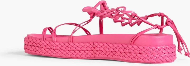 Astrid chain-embellished leather platform sandals - Image 3